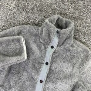 NEW Varley Clemson Jacket Grey Fleece Snap Front Mock Neck Womens Small Warm